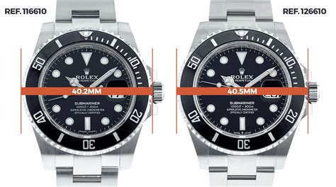 rolex daytona vs submariner thickness|Rolex watch sizing chart.